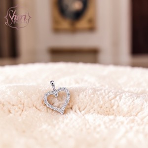 Sheri Jewels - Colgante de Diamantes para Mujer, Oro Blanco Sólido de 18K, Estilo Romántico de Corazón, Corte Brillante, Color F-G, Claridad SI1-2, 1.89ct - Product Image 3