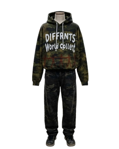 DIFRNTS <b>Camouflage</b> Hooded <b>Tracksuit</b> Full Length Streetwear Unisex Adults Autumn Breathable Windproof Lightweight Nylon Print - Product Image 2