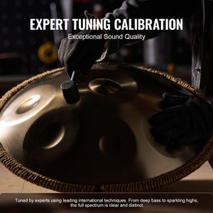 Handpan in Re minore da 22 pollici con 9 note 440Hz, supporto per handpan, borsa per il trasporto e bacchette per strumento a percussione - Product Image 5