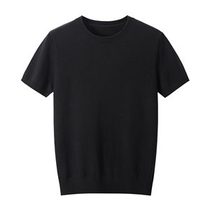 T-shirt d'été décontracté pour homme, col en V, coupe ajustée, couleur unie, séchage rapide, 260g, personnalisable avec logo, vente en gros - Product Image 3