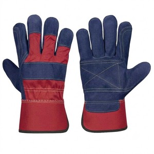 Guantes de Seguridad de Cuero STALWART IMPEX Rojos/Azules Antiestáticos, Ignífugos, Antideslizantes, Resistentes a la Abrasión en las Puntas de los Dedos, para Uso General - Product Image 1