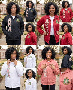 varisty sorority AKA green pink Satin Bomber Jacket Greek Letters Windproof AKA Bomber Jacket lady crops jackets - Product Image 3