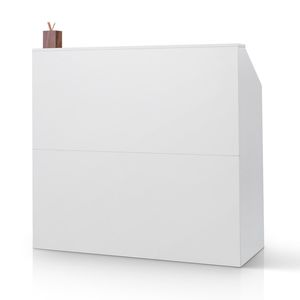 Mostrador de Recepción Rectangular Blanco de 46 Pulgadas Sin Cajón, Mostrador de Oficina, Mesa de Recepción, Mostrador de Salón de Belleza - Product Image 1