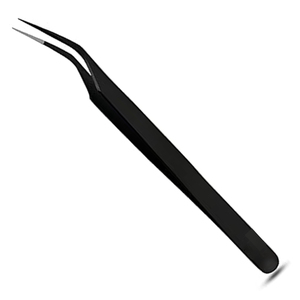 Juego de Pinzas de Acero Inoxidable con Punta Lisa en Forma de L de 45 y 90 Grados, 5 Piezas, Marca Privada, para Extensión de Pestañas, Proveedor OEM ZH-ELT-182 - Product Image 4