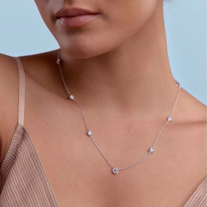 Collar Boundless Station, Cadena Moderna Minimalista con Diamantes, Joyería Fina Elegante, Regalo para Mujer - Product Image 4