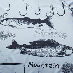 T-shirts de pêche personnalisés pour pêcheurs, vente en gros, fabricant OEM, fournisseur, tee-shirts en polyester, marque privée, production en vrac - Product Image 3
