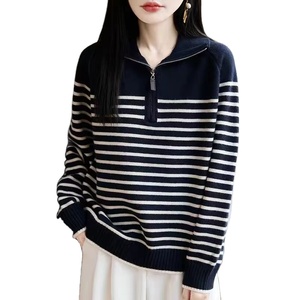 Pull bomber en maille pour homme, fermeture éclair sur le devant, manches longues, couleurs unies, été - Product Image 4