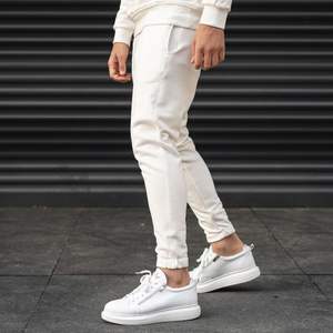 Conjuntos de 2 Piezas de Lana Tejida con Capucha y Cierre de Cremallera para Hombre, Tallas Grandes, Diseño Personalizado con Logotipo, Color Blanco Liso, Venta al Por Mayor - Product Image 2