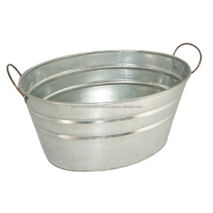Jardinière en métal peinte à la main avec trou de drainage pour la maison, le restaurant et le jardin - Pot décoratif écologique - Product Image 4