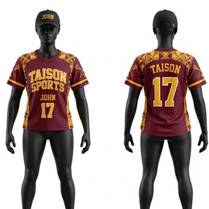 Custom <b>Women</b> Lacrosse Jersey 160 GSM Quick Dry Polyester <b>Mesh</b> Maroon Gold Panels Heat Transfer Name Number Printing - Product Image 1