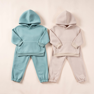 Survêtements en molleton de coton biologique pour enfants, ensembles de jogging pour bébés, personnalisables, écologiques, manches longues avec poches latérales - Product Image 5