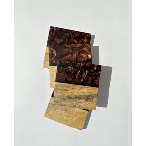 Elegant Dining <b>Coasters</b> Natural Wood and Resin Mats & Pads - Product Image 4