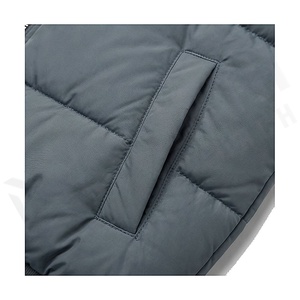 Your2aone Bomber Jacket Gray Full Sleeve Winter Windproof Polyester Filling Stand Collar Zipper Closure - Product Image 5