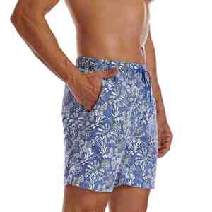 Shorts de bain pour hommes grande taille, taille haute, décontractés, imprimés par transfert thermique, avec doublure de compression et poche étanche, pour l'été et la plage - Product Image 4