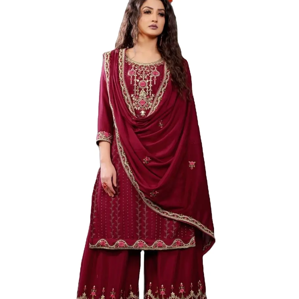 Pakistani Indian Wedding dresses Custom Stitched Bridal lehenga Sharara Barat Collection chiffon dress Hot Selling 2023 India