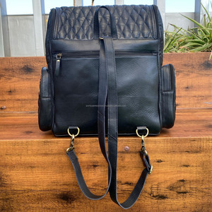 Nouveau concepteur usiné à la main en cuir véritable matelassé femmes sac à dos luxe diamant treillis multifonctionnel voyage couches sacs à dos - Product Image 5