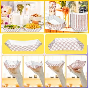 Bandeja de Papel Desechable Ecológica para Servir Aperitivos y Comida Rápida, 6x10 Pulgadas, para Pollo Frito y Comida Callejera, Fiestas - Product Image 3