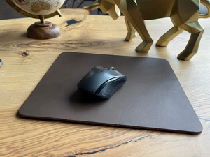 Genuine Leather <b>Mouse</b> Pad Reinforced Stitching Desk Mat Luxury Cowhide Leather Mousepad for Heavy Duty Use LMP-0062 - Product Image 3
