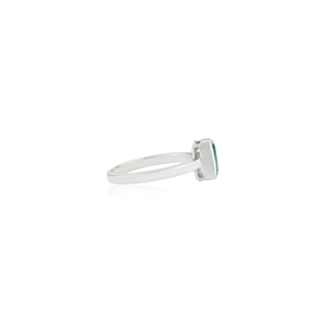 High Quality Handmade 925 Sterling <b>Silver</b> Natural <b>Emerald</b> Single Stone Bezel Set Minimalist <b>Ring</b> For Women's Everyday Wear - Product Image 5