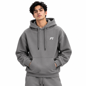 . Sudadera con capucha rosa extragrande de mezcla de algodón para hombre, bordado personalizado en el pecho, forro polar suave, manga larga, jersey OEM al por mayor - Product Image 4