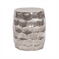 Tabouret Tambour Moderne en Aluminium Fait Main, Revêtement Velours, Personnalisé, Vente en Gros, Marque Privée, Luxe, pour Entrée, Chambre, Appartement