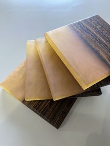 Natural Finish Walnut Wood Epoxy <b>Coaster</b> Set Durable Walnut Wood Epoxy <b>Coasters</b> for Daily Use Decorative Walnut Resin <b>Coasters</b> - Product Image 3