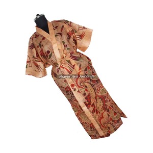 KL014 2026 Kimono Largo de Alta Calidad Estilo Sari Vintage para Mujer, Mezcla de Poliéster y Seda, Otoño Invierno, Bohemio, Secado Rápido - Product Image 1