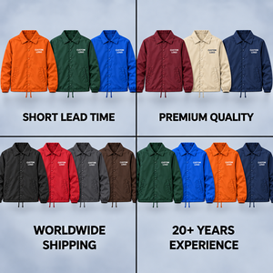 Veste de coach personnalisée avec logo d'équipe, vêtements d'entraînement légers pour hommes, boutons pression, fabricant en gros - Product Image 6