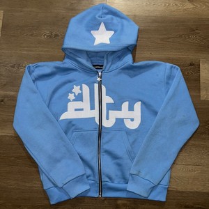 <b>Blue</b> Hoodie MADE IN 500 French terry fleece 100% Cotton Heavy <b>Material</b> Men's Street wear Hoodie Screen Printing - Product Image 1