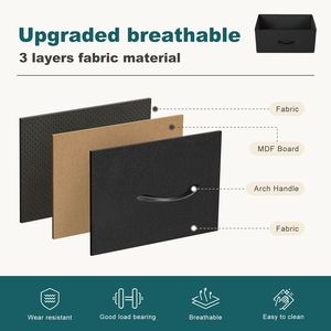 Cassettiera Larga a 6 Cassetti per Camera da Letto, Contenitore in Tessuto con Struttura in Metallo e Piano in Legno, Adatta per TV - Product Image 4