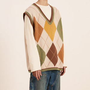 VIBE SEWN Men's Winter Thick Cashmere <b>Cardigan</b> <b>Sweater</b> with Off-Shoulder Sleeves V-Neck Anti-Shrink & Breathable Knit - Product Image 3