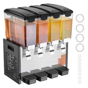 Distributore di Bevande Commerciale a 4 Serbatoi, 10L/10.6QT per Serbatoio, 430W, Macchina per Tè Freddo in Acciaio Inox, Capacità 5L, Voltaggio 220V - Product Image 1