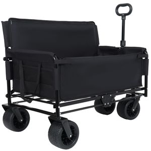 Carrito Plegable Convertible 3 en 1, Resistente, Capacidad de Carga de 500 lb, 180 L, Carretilla Todoterreno con Asiento de Banco y Almacenamiento, Carrito para Acampar - Product Image 2