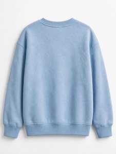 Sudadera de Invierno para Mujer, Cuello Redondo, Color Azul Claro, Felpa de Algodón Antipelusas, Hombros Caídos, Diseño de Alas de Ángel Bordadas en 3D - Product Image 2