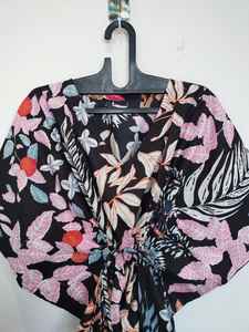 Vestido Kaftan de Algodón con Estampado de Hojas Hecho a Mano, Traje Ligero de Playa Estilo Indio - Product Image 5