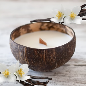 Velas artesanales en tazón de cáscara de coco, la mejor oferta, precio más bajo, vela decorativa, accesorios de fragancia para el hogar - Product Image 4