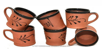 Ensemble de tasses à thé en argile naturelle, portables, de qualité alimentaire, écologiques, fabriquées à la main, pour usage en café