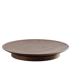 ถาดเสิร์ฟไม้เนื้อแข็งทรงกลมเคลือบวอลนัทแบบหมุนได้สำหรับโต๊ะอาหาร ห้องครัว และงานเลี้ยงสังสรรค์ที่บ้าน - Product Image 1
