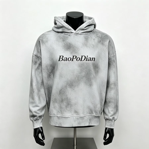 Sudadera con capucha extragrande vintage personalizada para hombre, de algodón pesado, estilo urbano, con estampado de logotipo, efecto desgastado, ecológica, para invierno - Product Image 6
