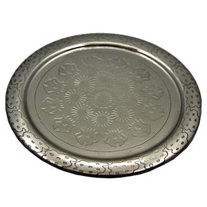 <b>Marble</b> Edge Stainless Steel Round Tray Classic Design 400 Mm Reusable Table Decoration Eco-Friendly Unique Reusable Coaster <b>Set</b> - Product Image 4