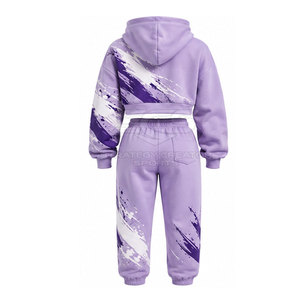Conjunto de sudaderas cortas para mujer con diseño a juego, tela cómoda y sensación ligera para atuendos casuales y deportivos. - Product Image 4