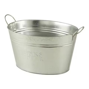 Heavy Duty Metal Ice Beverage Tub Stainless Steel Party Cooler <b>Bucket</b> Wine Beer Chiller Tub Bar Use - Product Image 4