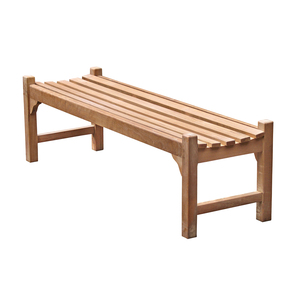 Banco de espera tradicional de madera maciza para exteriores de 150 cm, muebles de asiento ecológicos y duraderos para parques públicos, jardines y patios. - Product Image 1