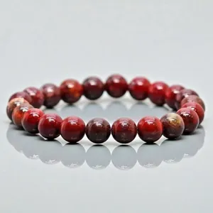 Natural Poppy Jasper 8mm Smooth Round AA Grade Gemstone Beads <b>Stretch</b> <b>Bracelet</b> Healing Jewelry Wholesale - Product Image 4