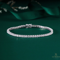 Pulsera de Diamantes Cultivados en Laboratorio de 4.336 Quilates, Color F+, Claridad VS VVS, Chapado en Oro de 18K, Certificado IGI, Joyería de Lujo Premium