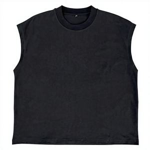 Hot Selling Men's Sleeveless <b>Shirts</b> Cotton Oversized Muscle Tee Gym Workout Streetwear Blank Casual Summer <b>Shirt</b> Collarless OEM - Product Image 2