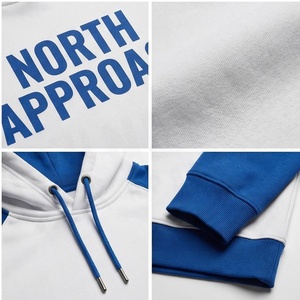 Sweat à capuche pour homme North Approach, manches raglan, blanc et bleu, en coton French Terry, poche avant, décontracté, pour l'automne - Product Image 4