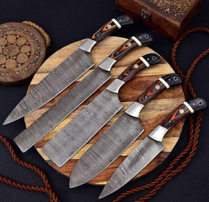 Juego de Cuchillos de Cocina LEGACY BLADES de 5 Piezas, Acero de Damasco, Colección de Cuchillos Profesionales para Chef, Logotipo Personalizado, Fabricante OEM ODM - Product Image 1
