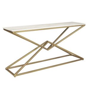 Decorative Metal <b>Console</b> <b>Table</b> Featuring Glass Top Stylish Furniture Piece For Entryway And Living Room Display - Product Image 4