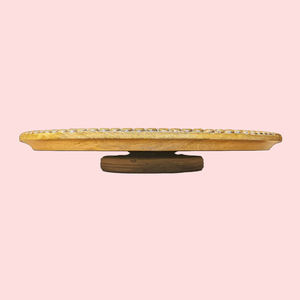 Bandeja Redonda de Madera Hecha a Mano Ecológica con Diseño Floral para Utensilios de Cocina Modernos, Servir Alimentos y Presentar Bebidas - Product Image 1